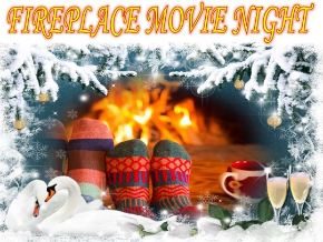 Fireplace Movie Night